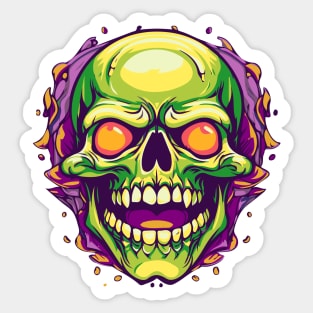 Laughing toxic skull Sticker